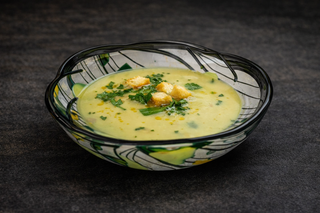 durable fused glass tableware bowl with hot soup