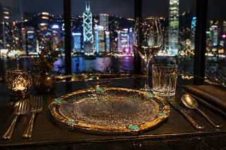 luxury glass dinnerware hong kong table setting
