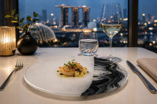 luxury glass dinnerware singapore table setting