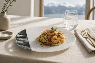 luxury glass dinnerware Switzerland table setting