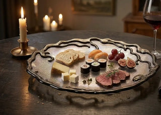 Obsidian Veil - Fused Glass Serving Platter