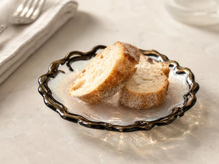 Obsidian Veil bread plate with baguette